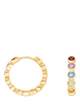 John Lewis Dower & Hall Rainbow Gem Huggie Hoop Earrings, Gold/Multi- Buy online at McGrocer