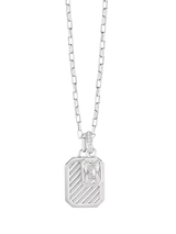 John Lewis Dower & Hall Men's Humbug Necklace with White Topaz Pendant, Sterling Silver, 56cm- Buy online at McGrocer