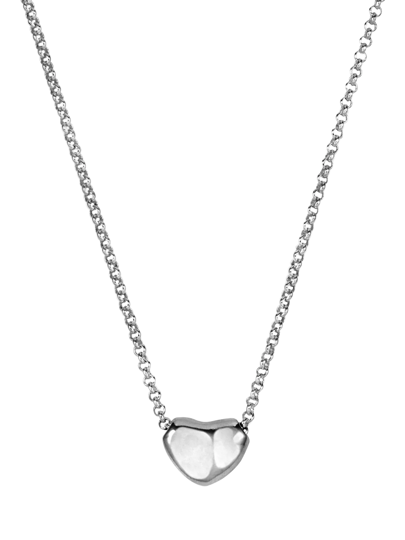 Dower & Hall Mini Puff Heart Pendant Necklace Gold/Silver