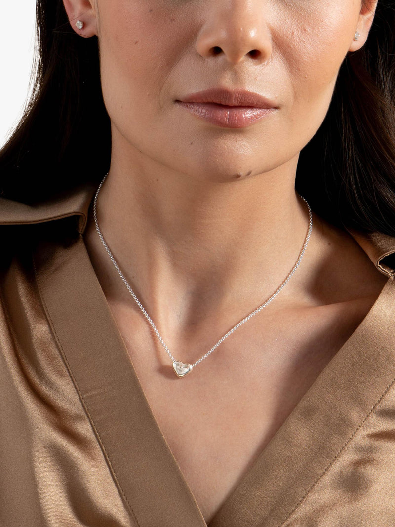 Dower & Hall mini puff heart necklace pendant, UK version