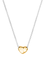 John Lewis Dower & Hall Mini Puff Heart Pendant Necklace Gold/Silver- Buy online at McGrocer