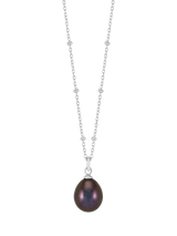 John Lewis Dower & Hall 10mm Freshwater Pearl Pendant Necklace Peacock/Silver 46cm- Buy online at McGrocer