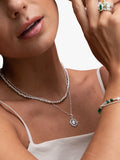 Dower & Hall sterling silver compass charm necklace (British brand)