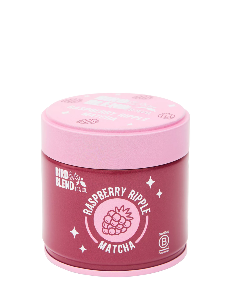 Bird & Blend Raspberry Ripple Matcha 30g, imported from the UK