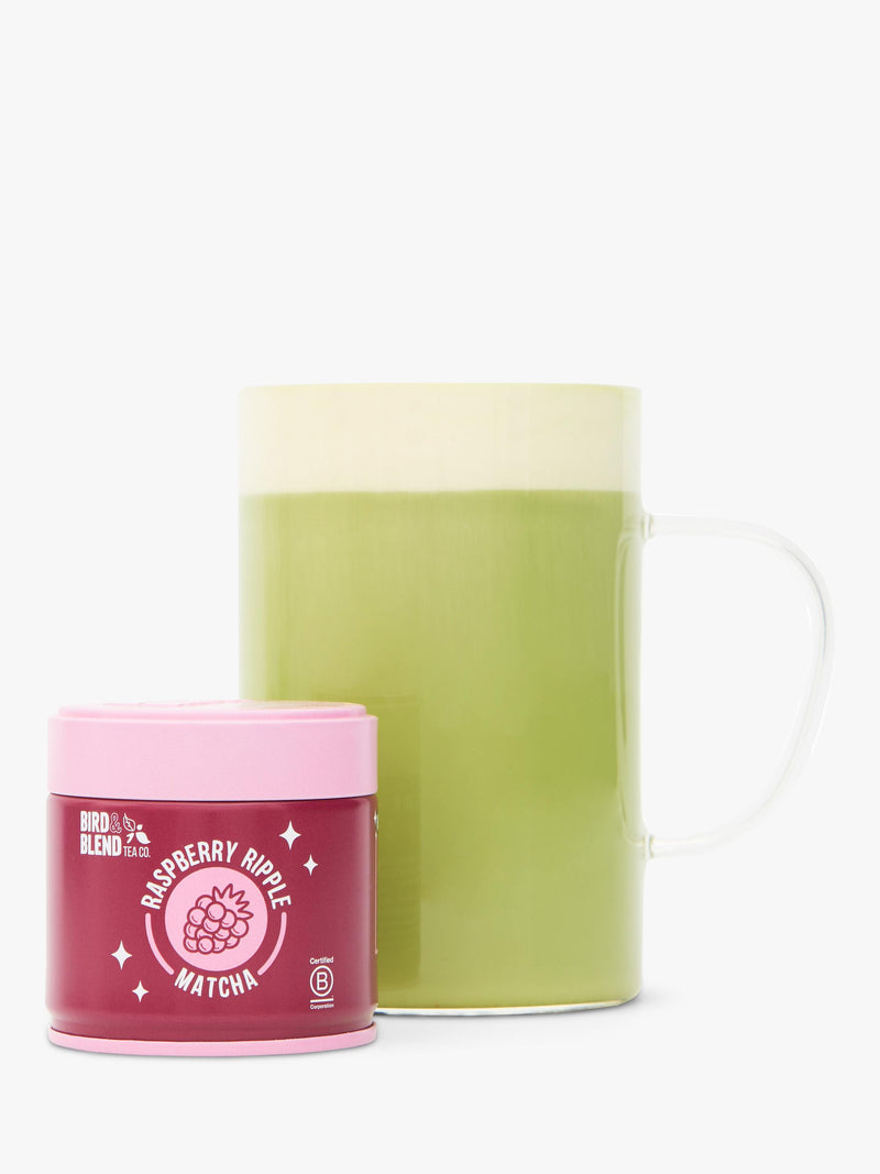 Bird & Blend Raspberry Ripple Matcha 30g, imported from the UK