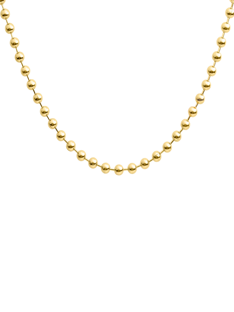 LARNAUTI gold bead necklace yellow gold 18ct plating, imported from the UK