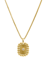 John Lewis LARNAUTI Lozenge Cubic Zirconia Beaded Chain Necklace, Yellow Gold- Buy online at McGrocer