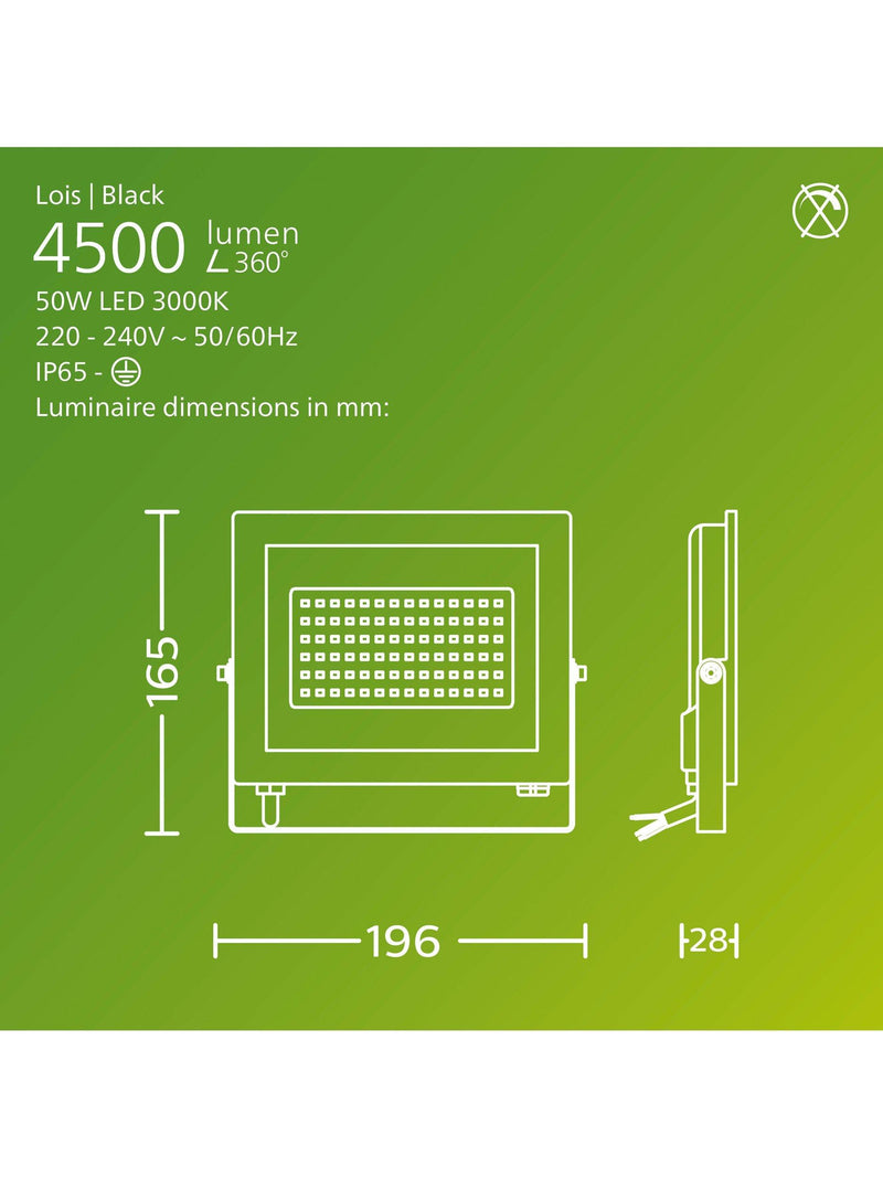 Philips outdoor flood light 50W LED black (British brand)