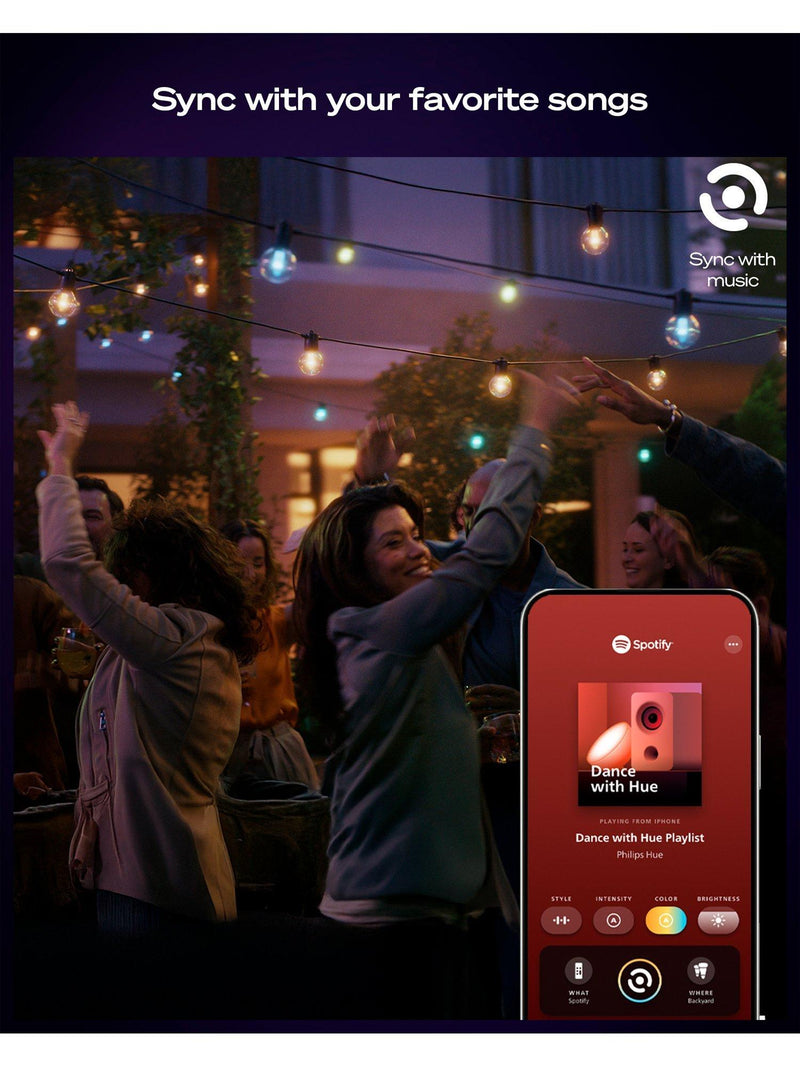 Philips Hue Festavia outdoor globe string lights 21m - British product