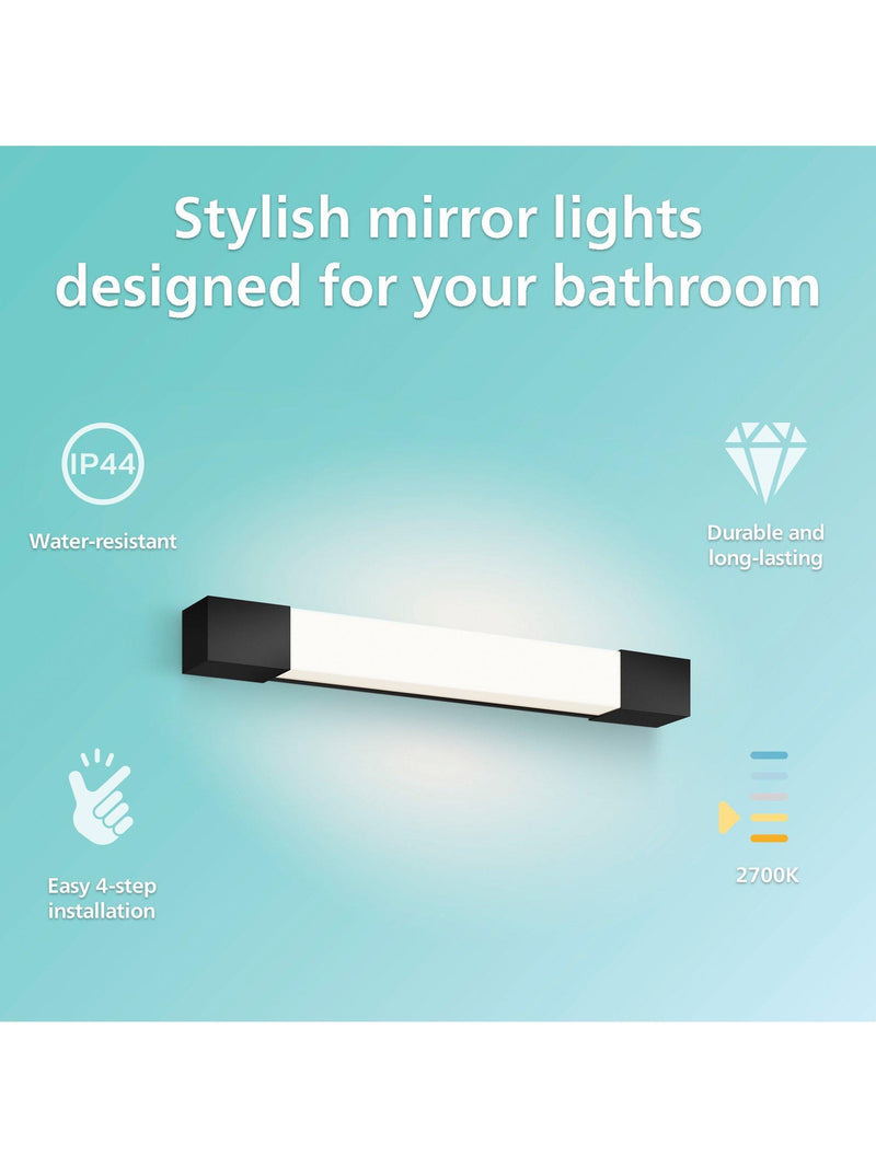 Philips bathroom mirror light black 5W LED - British product