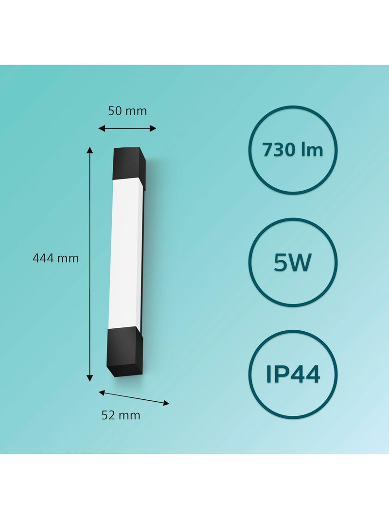 Philips bathroom mirror light black 5W LED - British product