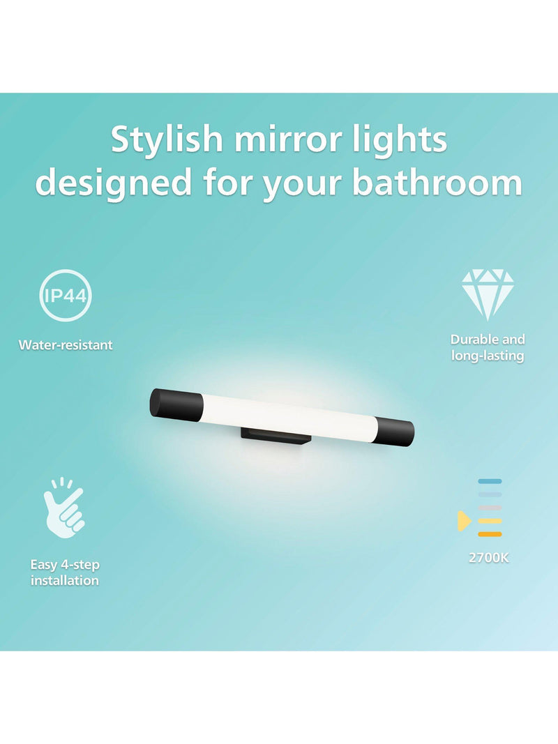 Philips LED mirror light black - British product