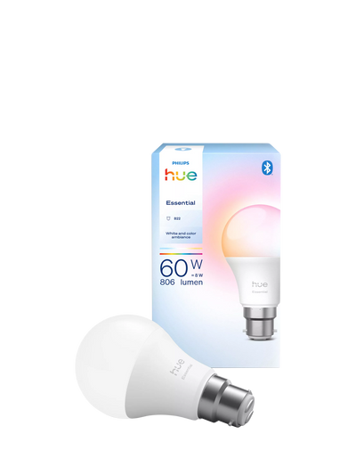 John Lewis Philips Hue Essential White & Colour Ambiance Smart LED Bulb (B22, 8W)- Buy online at McGrocer