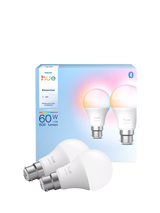 John Lewis Philips Hue White & Colour Ambiance Essential B22 8W LED Smart Bulb, Pack of 2- Buy online at McGrocer