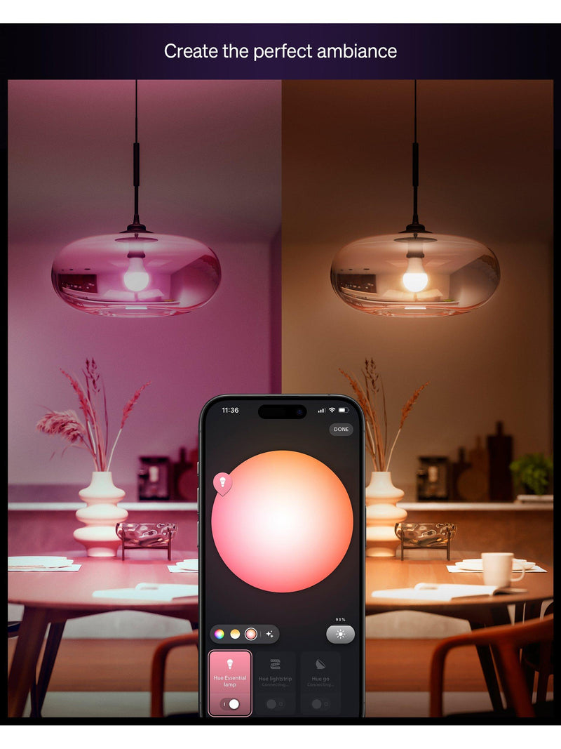 Philips Hue White & Colour Ambiance Essential E27 8W smart bulb, UK version