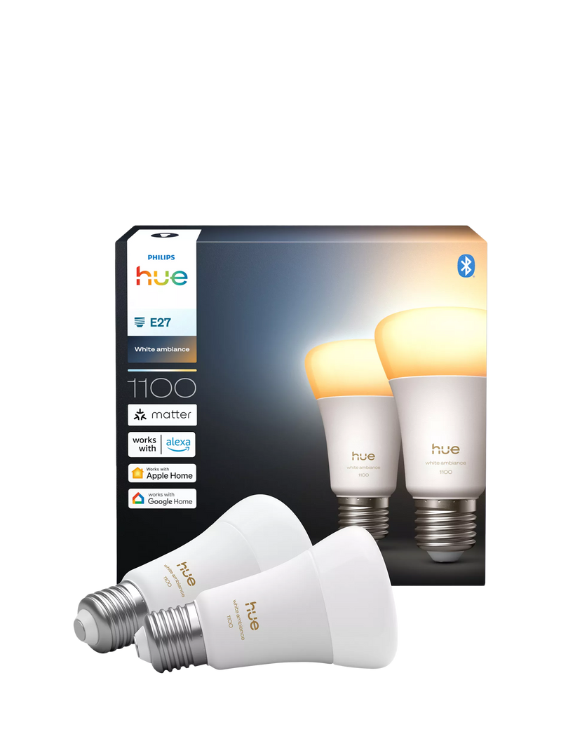 Philips Hue White Ambiance 1100 E27 smart bulb pack (British brand)