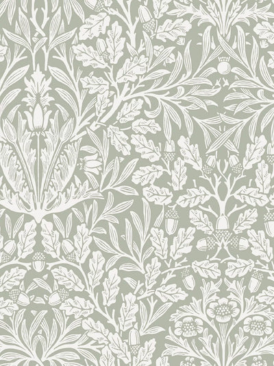 John Lewis Eichel- und Blumenmuster-Tapete in Salbeifarbe - Online bei McGrocer kaufen