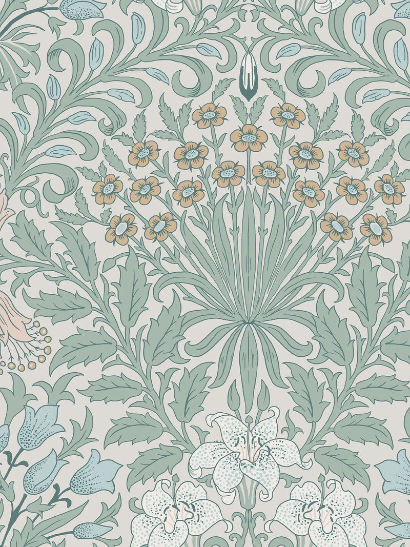 William Morris Garden pattern wallpaper with foliage and flowers (British brand)