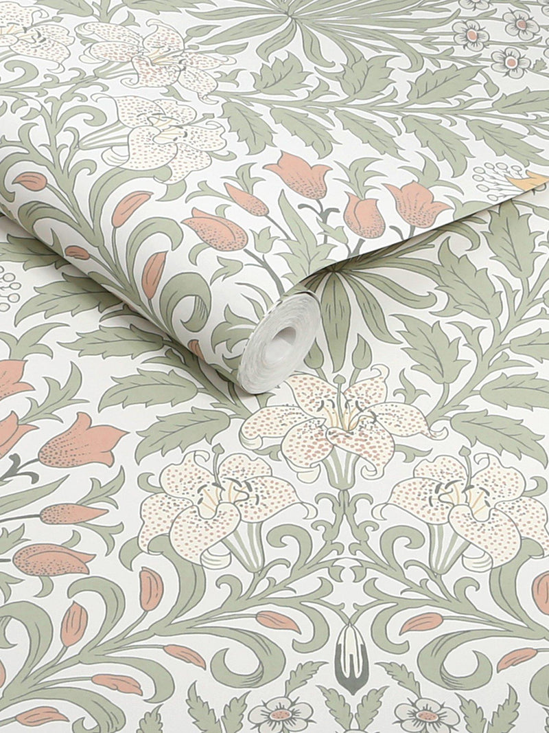 William Morris Garden pattern wallpaper with foliage and flowers (British brand)