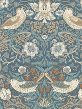 John Lewis William Morris At Home Strawberry Thief Wallpaper, Washed Blue- Buy online at McGrocer