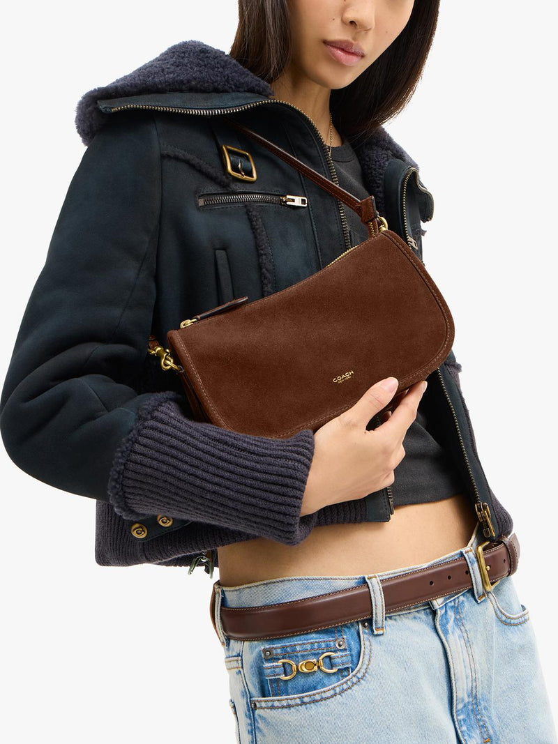 Coach warm brown suede shoulder bag (British brand)