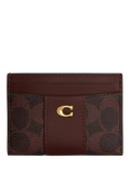 Coach Signature leather and canvas card case Maple - British product