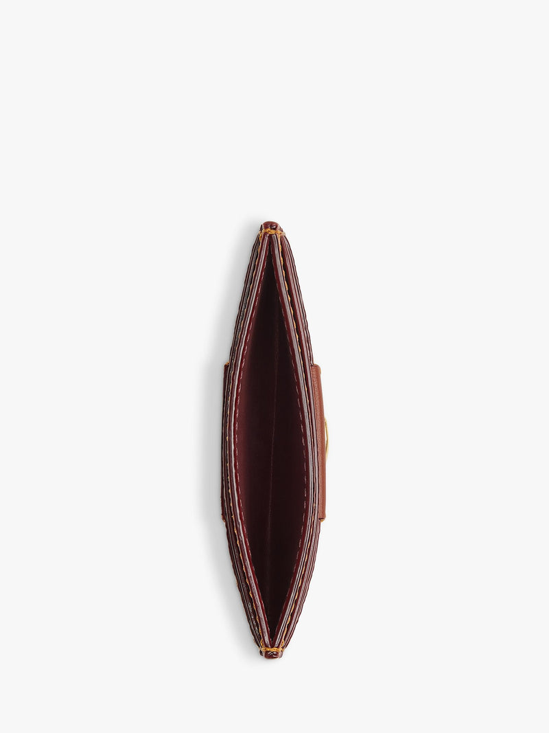 Coach Signature leather and canvas card case Maple - British product