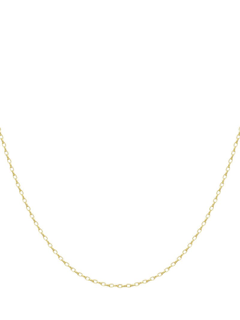 IBB 9ct yellow gold diamond cut oval belcher chain 41cm, imported from the UK