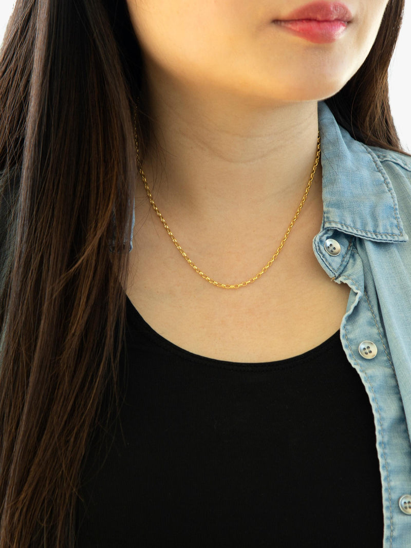 IBB 9ct yellow gold diamond cut oval belcher chain 41cm, imported from the UK