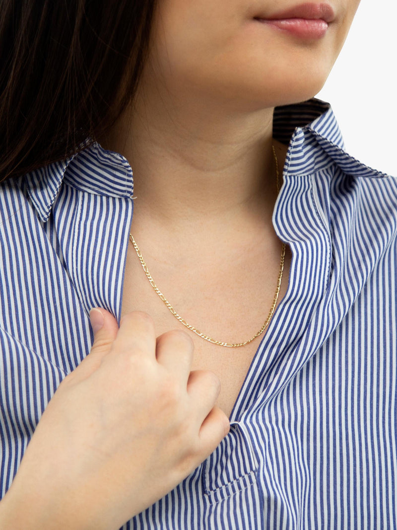 IBB 9ct yellow gold Figaro chain necklace - British product