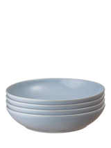 John Lewis Denby Sky Blue Stoneware Pasta Bowls, Set of 4, 22cm- Buy online at McGrocer