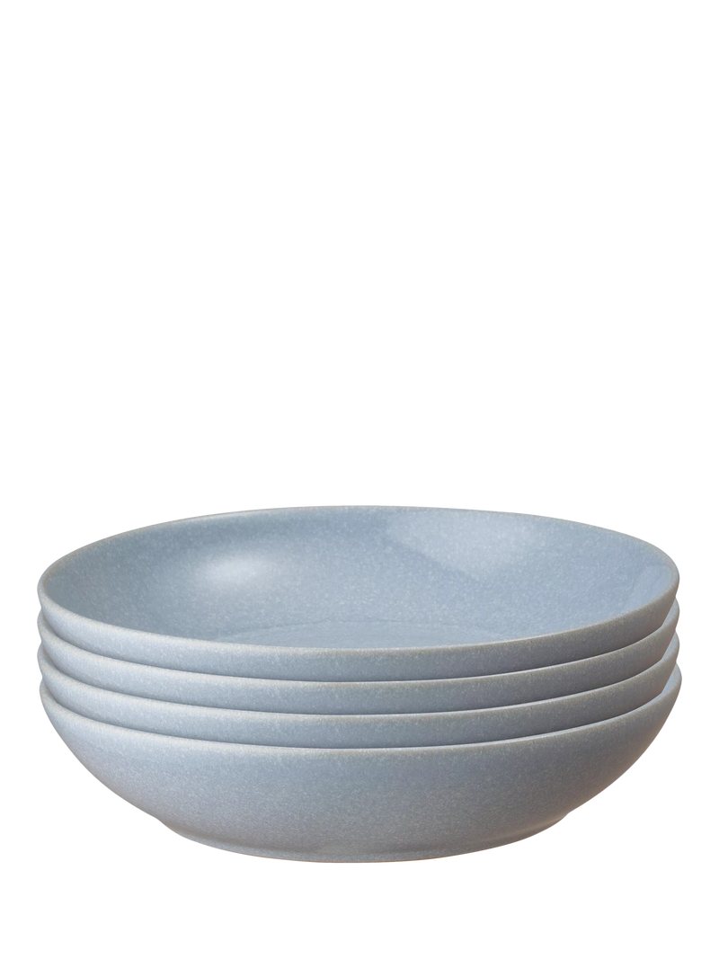 Denby Sky Blue pasta bowls set of 4 22cm, imported from the UK