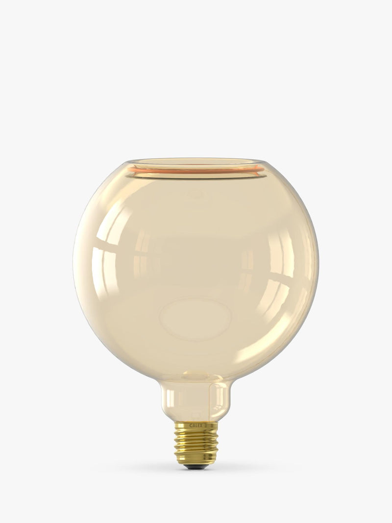 Calex gold-tinted LED globe bulb G150, imported from the UK