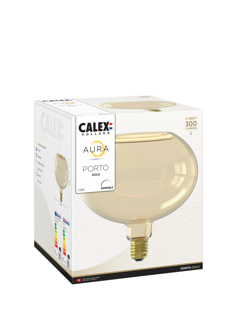 Calex LED globe bulb gold finish 4.5W, UK version