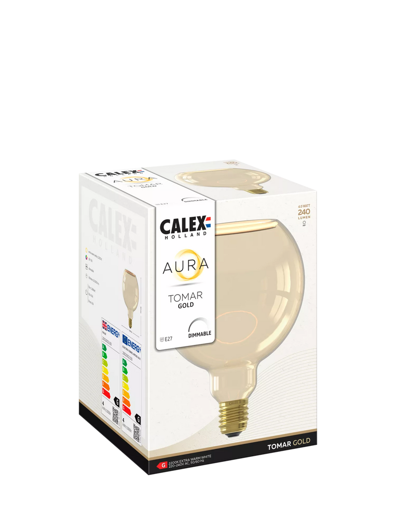 Calex Aura Tomar LED globe bulb gold 4W G125 - British product