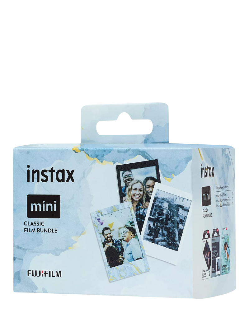 instax Mini Film bundle black frame blue marble monochrome (British brand)