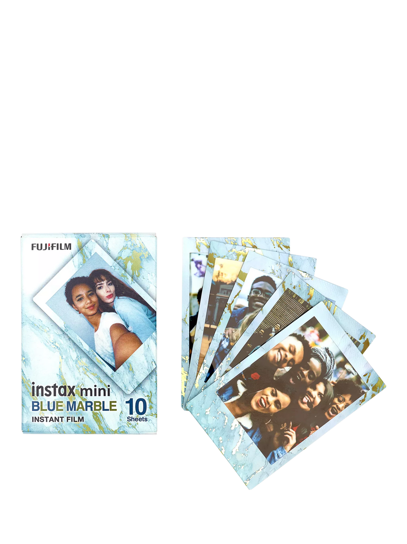 instax Mini Film bundle black frame blue marble monochrome (British brand)