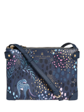 Sara Miller faux saffiano leather crossbody bag Midnight Leopard, imported from the UK