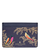 John Lewis Sara Miller Faux Saffiano Leather Card Holder Smokey Blue Birds 7.5 x 10.5 cm- Buy online at McGrocer