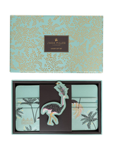 John Lewis Sara Miller Faux Saffiano Leather Travel Organiser & Keyring Gift Set, Mint Ostrich- Buy online at McGrocer