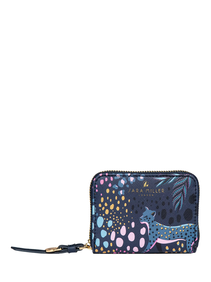 Sara Miller Midnight Leopard small zip purse, UK version