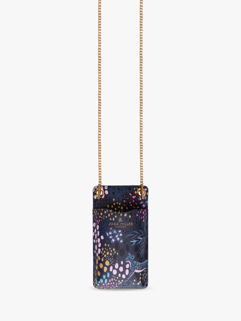 Sara Miller Midnight Leopard phone pouch - British product