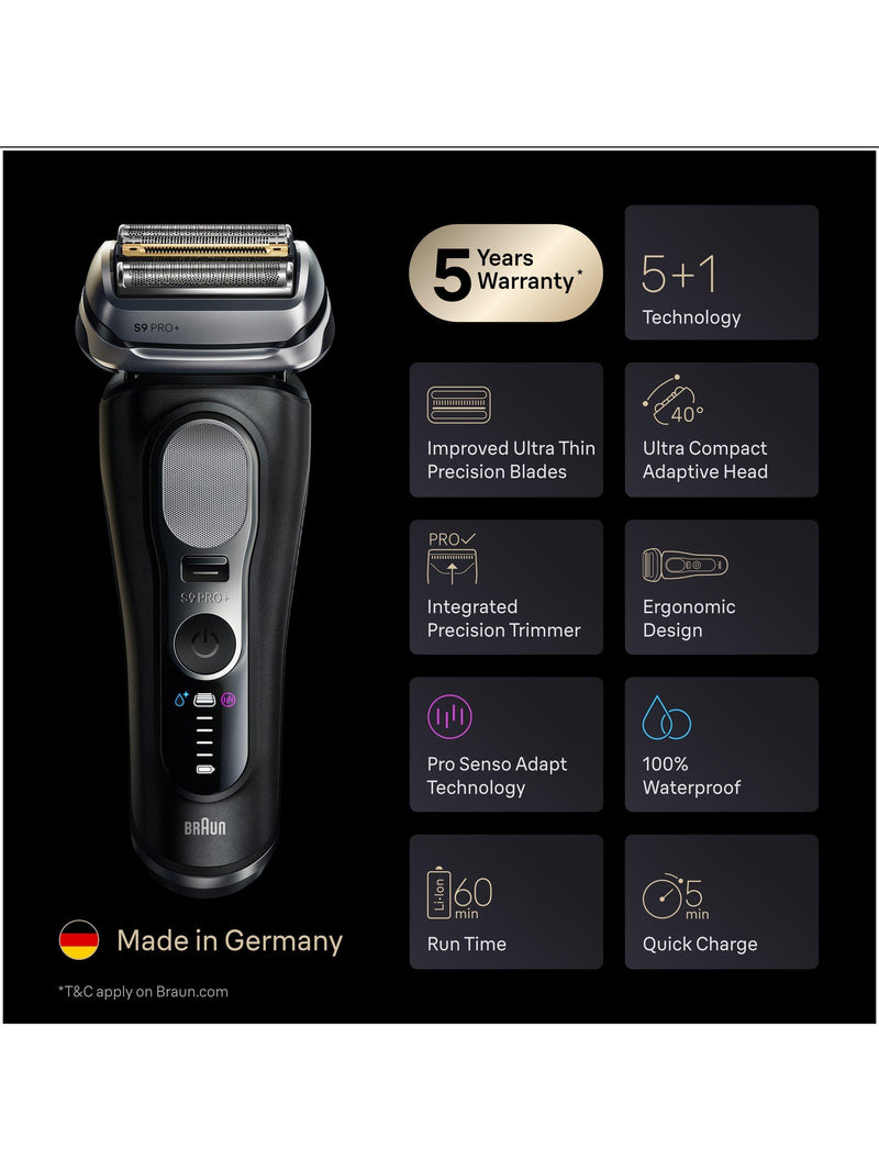 Braun Series 9 PRO+ electric shaver black (British brand)
