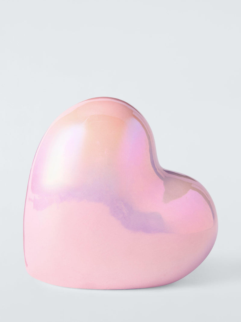 John Lewis iridescent heart decoration ceramic pink - British product