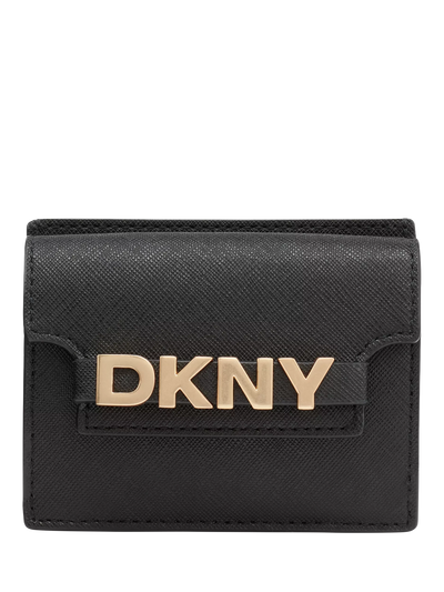 John Lewis DKNY Avril Leather Card Case Black/Gold- Buy online at McGrocer