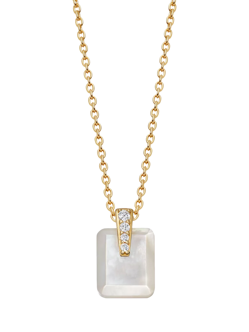 Astley Clarke Gold Deco Sapphire Pendant Necklace 46cm