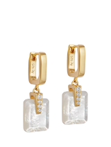 John Lewis Astley Clarke Deco Huggie Earrings, Gold/White- Buy online at McGrocer