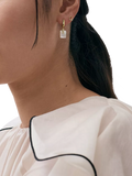 Astley Clarke Deco Earrings white sapphire and mother-of-pearl, imported from the UK