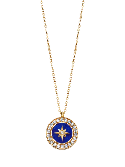 John Lewis Astley Clarke North Star Locket Necklace Gold/Blue- Buy online at McGrocer