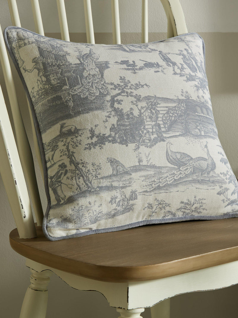 Laura Ashley Braysmith Toile cushion in blue 45x45cm (British brand)